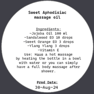 sweet aphodisiac massage oil