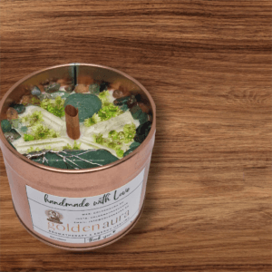 Forest Harmony Candle with Green Aventurine & Green Agate - Intention: Luck & Abundance - Image 2