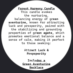 Forest Harmony Candle with Green Aventurine & Green Agate - Intention: Luck & Abundance - Image 3