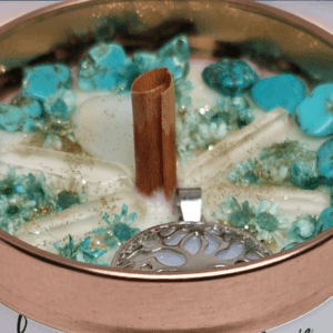 Tranquil Aura Candle with Opal & Turquoise - Intention: Serenity & Inner Harmony - Image 3