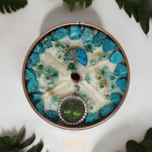 Tranquil Aura Candle with Opal & Turquoise - Intention: Serenity & Inner Harmony - Image 2