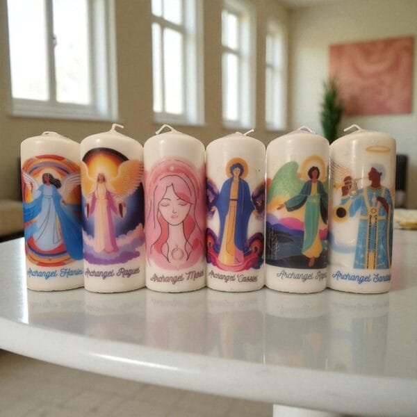 Archangel White Pillar Candles